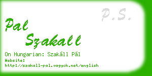 pal szakall business card
