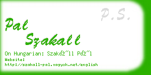 pal szakall business card